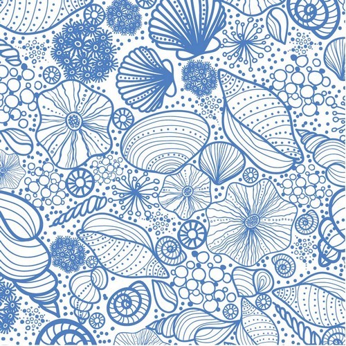 20 Servietten Seashell Pattern - Muster an Muscheln 33x33cm