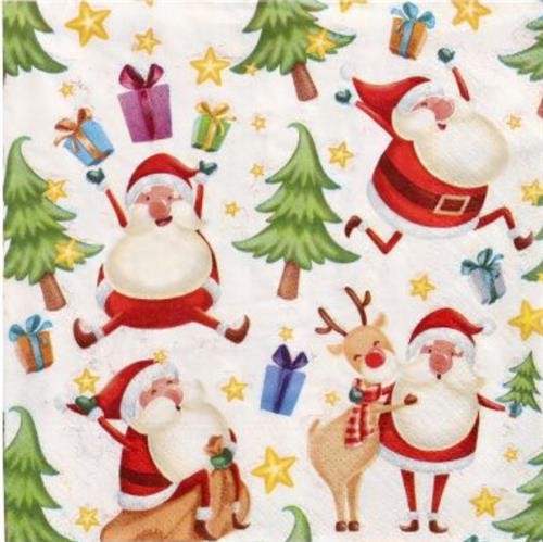 20 napkins Happy Santa - Happy Santas 33x33cm