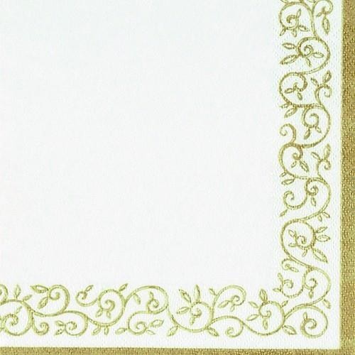 ti-flair 20 Servietten Romantic Border gold-white 33x33cm