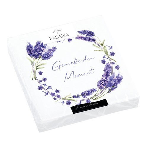 20 Napkins Wreath Moment - Enjoy the moment in lavender wreath 33x33cm