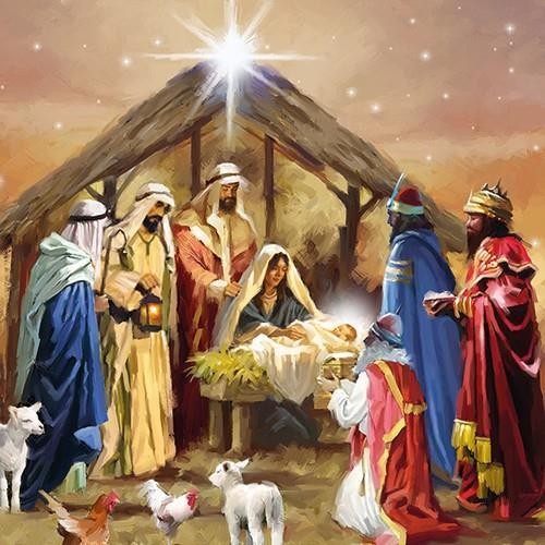 20 Servietten Nativity Collage 33x33cm