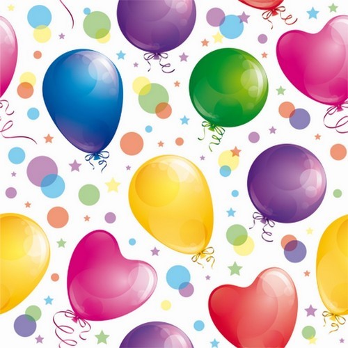 20 Servietten Glossy Balloons - Kunterbunte Ballonparty 33x33cm