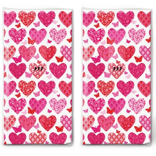 2x 10 Taschentücher Hearts, hearts, hearts - Herzen, Herzen, Herzen