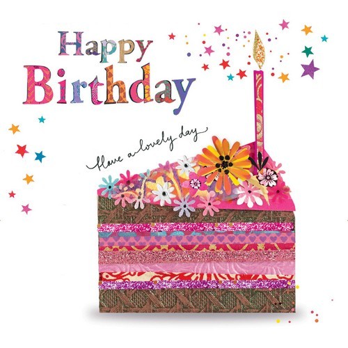 20 napkins Happy Day - Birthday cake with candle 33x33cm