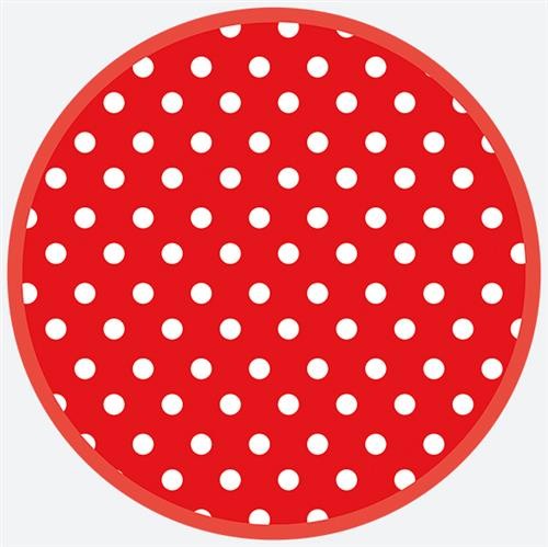 8 Pappteller Red Dots - Rot mit weißen Punkten Ø22,7cm