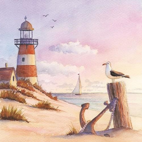 20 Napkins Sunset - Seagull admires the sea 33x33cm