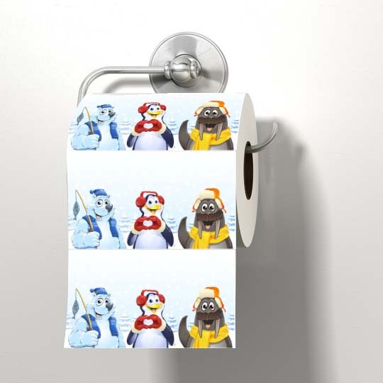 Toilettenpapier Rolle Polar Friends - Kaltes Wintertreffen