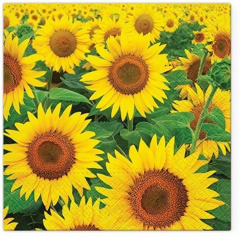 20 Servietten Sunflowers Field - Großes Feld an Sonnenblumen 33x33cm