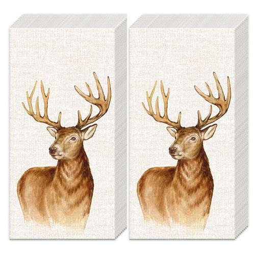 2x 10 handkerchiefs Hunted Deer - nature cutout deer