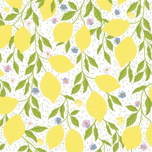 AV 16 Servietten geprägt Moments Summer Lemons - Zitronen an Blätter 33x33cm
