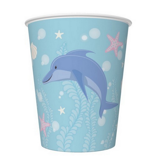 8 paper cups Pastel Mermaids - Beautiful mermaids 0.25l, Ø5.5-8cm, H9cm