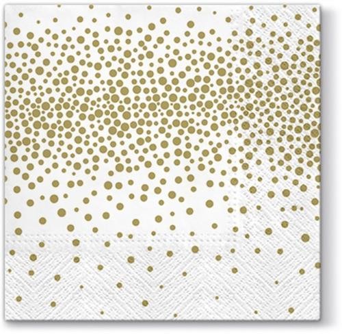 20 Servietten Confetti gold 33x33cm