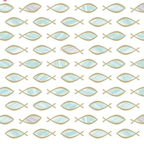 20 Servietten Water of Life - Goldene Fische in blau und grau 33x33cm