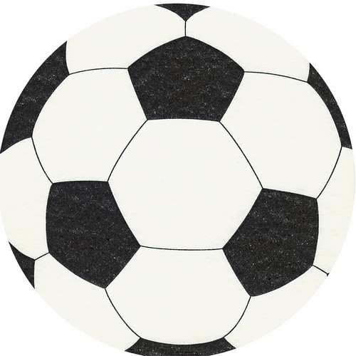 12 Servietten gestanzt Fußball - Form des Fußballs 33x33cm
