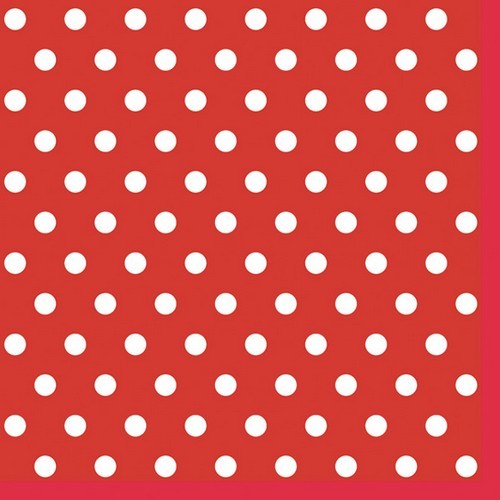 20 Servietten Red Dots - Kleine Punkte rot 33x33cm