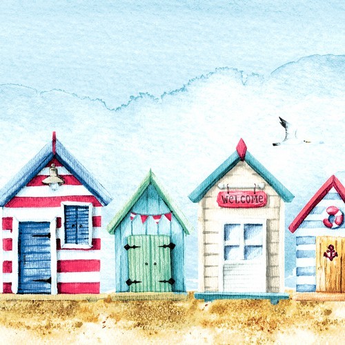 20 napkins Beach Houses - little house on the beach 33x33cm