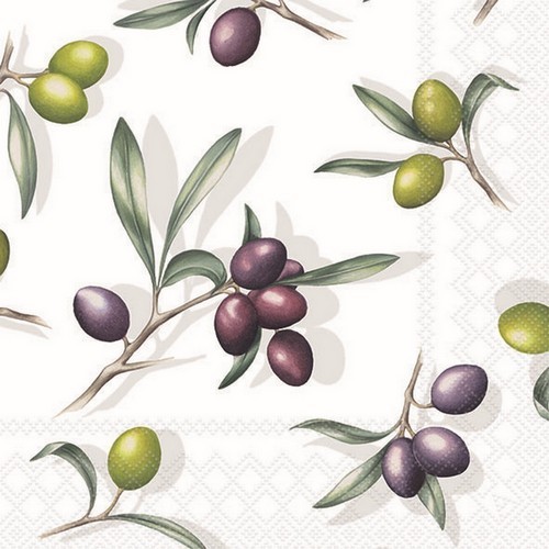 20 Servietten Delicious Olives - Köstliche Oliven 33x33cm