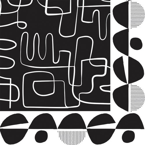 20 Servietten Graffiti - Linien und Formen schwarz-weiß 33x33cm