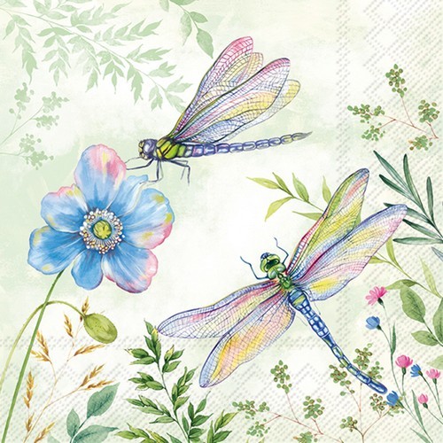 20 napkins Favorite Place - Colorful dragonflies in nature 33x33cm