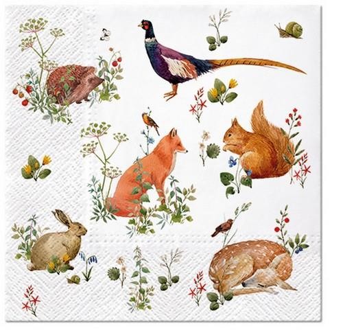 20 Napkins Wild Forest Animals - Beautiful collection of forest animals 33x33cm