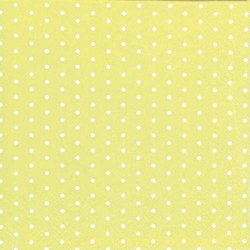 20 Servietten Mini Dots yellow/white - Mini-Punkte gelb/weiß 33x33cm