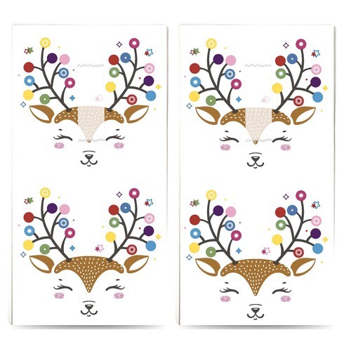 2x 10 Taschentücher Colourful Deer - Fröhliches Reh