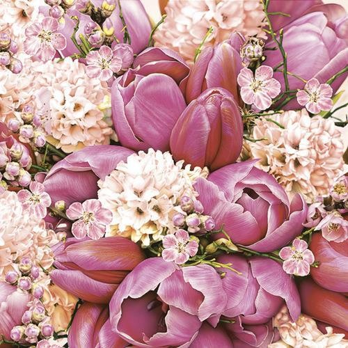 Daisy Servietten Cute Pink Bouquet 33x33cm