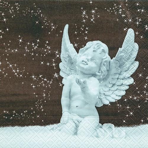 20 Servietten Angel in Snow - Weißer, sinnlicher Engel 33x33cm