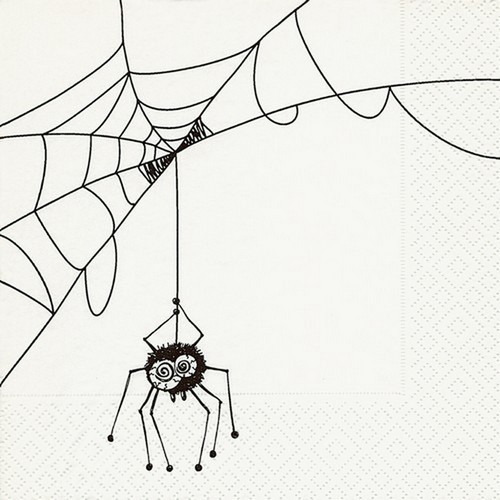 20 Servietten Spider Net - Spinne am Spinnennetz 33x33cm