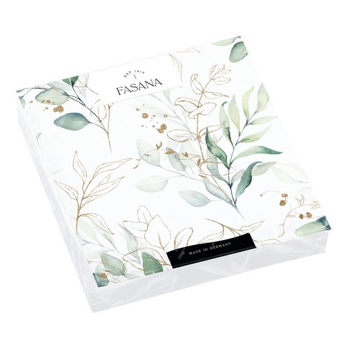 20 Napkins Mint Leaves on white - Elegant mint leaves 33x33cm