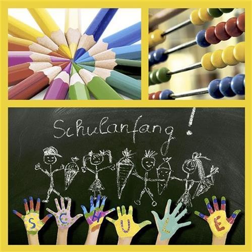 20 Servietten Colourful School Start - Einschulung mit Farbe 33x33cm