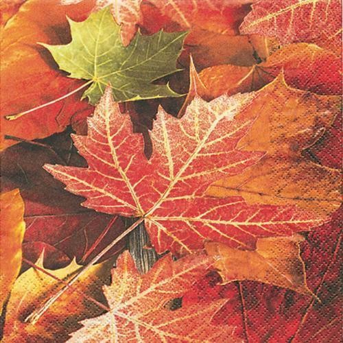 20 Servietten Maple Leaves - Ahornblätter 33x33cm