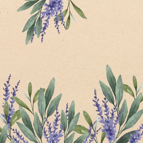 20 Servietten aus Recycling-Papier Sage & Lavender eco - Blätter an Lavendel 33x33cm