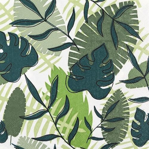 20 Servietten Tropical Leaves - Tropische Blätter überall 33x33cm