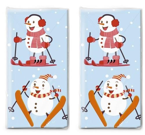 20 Taschentücher Active Snowmen