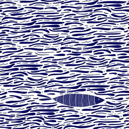 20 Servietten Ocean Surface - Fisch in Wellen 33x33cm