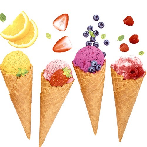 20 Napkins Icecream Dream - Fruity ice cream cones 33x33cm