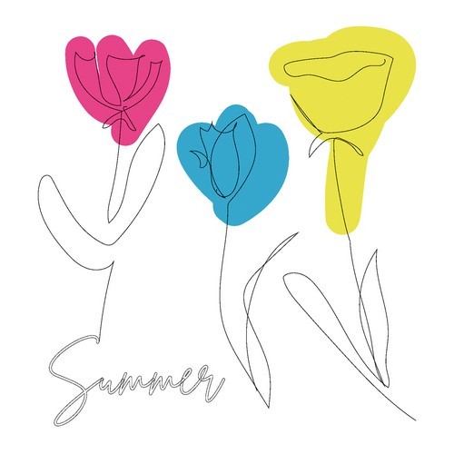 20 Servietten Summer Wish - Einfache Sommerblumen 33x33cm