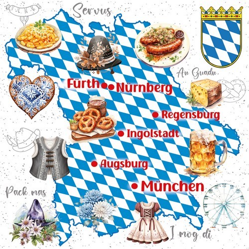 20 Servietten Bavarian Life - Die Schönsten Seiten von Bayern 33x33cm