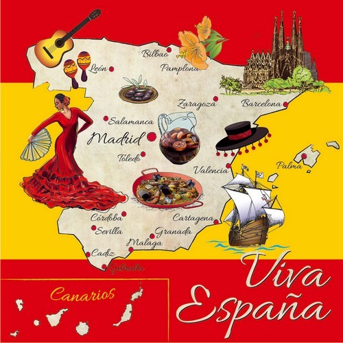 20 Servietten Spanish Life - Schöne Seiten von Spanien 33x33cm
