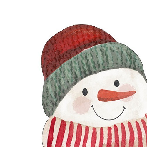 12 Servietten gestanzt Happy Snowman - Fröhlicher Schneemann 33x33cm