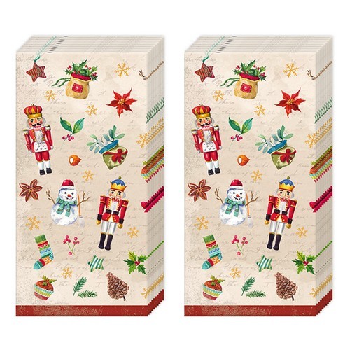 2x 10 Taschentücher Festive Tradition - Traditionelle, weihnachtliche Symbole