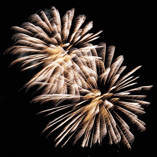 20 Napkins Golden Firework - Fireworks in the black sky 33x33cm
