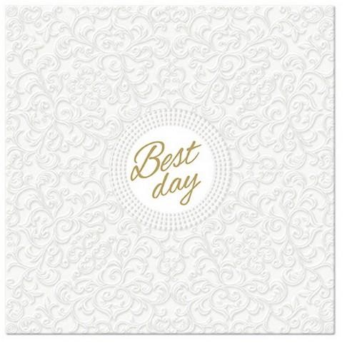20 napkins embossed inspiration icon Best Day - Best Day on white 33x33cm