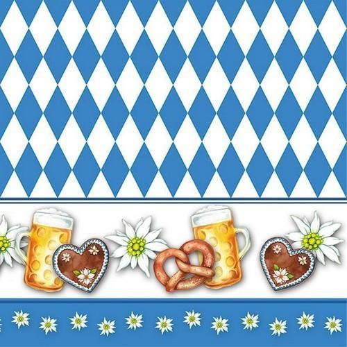20 napkins Oktoberfest - Bavarian diamond with border 33x33cm