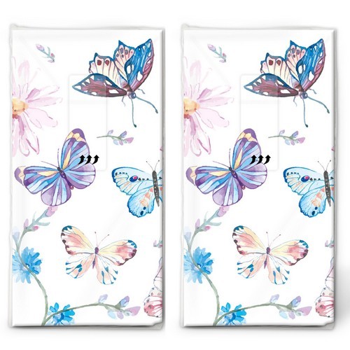 2x 10 Taschentücher Butterflies - Schmetterlinge in blau