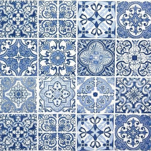 20 Servietten Tiles - Mandala blau 33x33cm