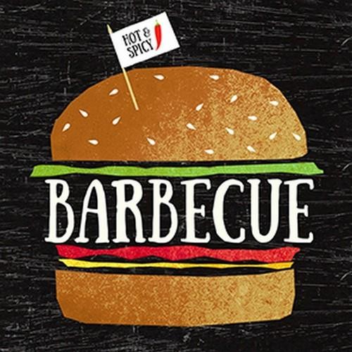 20 Servietten Big BBQ - Burger für Barbecue 33x33cm