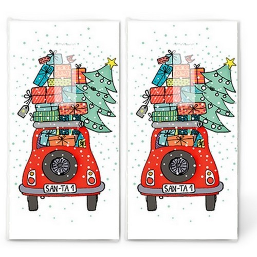 2x 10 Taschentücher Driving Home - Santas Auto