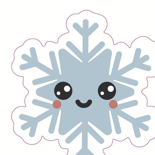 12 Servietten gestanzt Happy Snow - Niedliche Schneeflocke 33x33cm